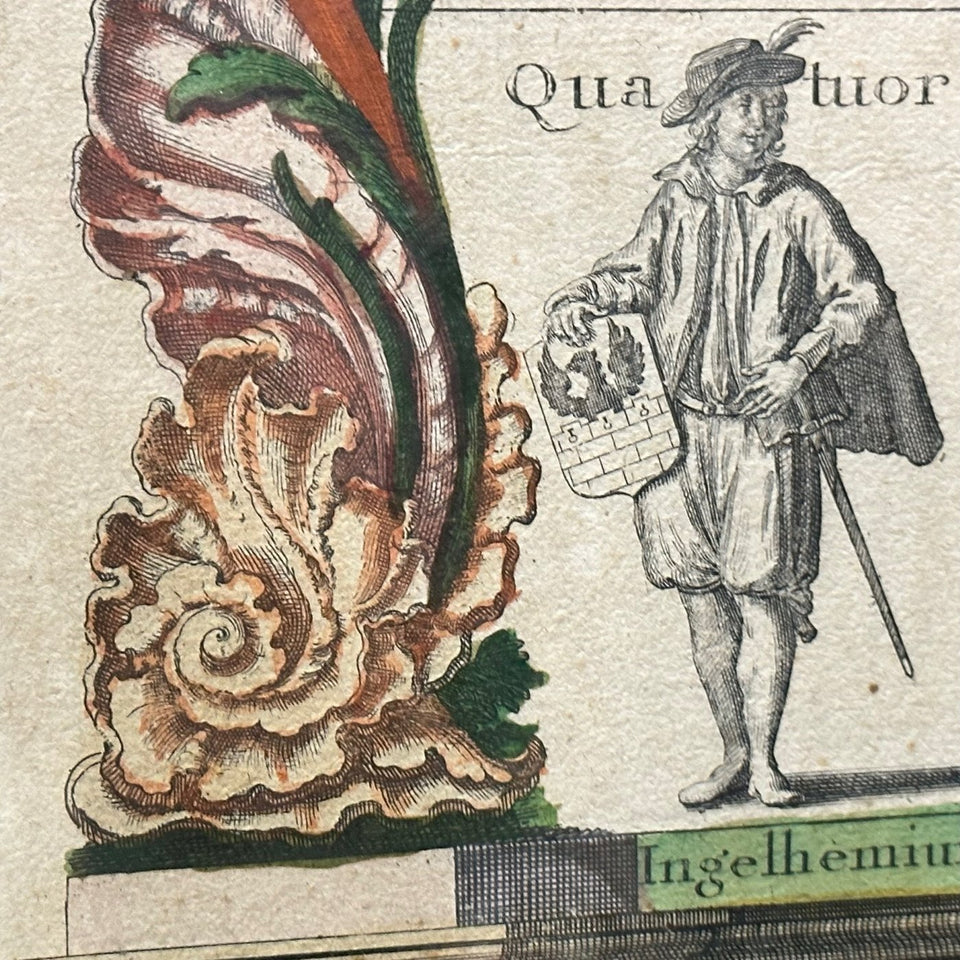 Very Large original 107CM Copper Engraving by Tobias Conrad Lotter (1717-1777) - Novem Electores Imperii Germanici - Die IX Churfürsten Des Teutschen Reichs