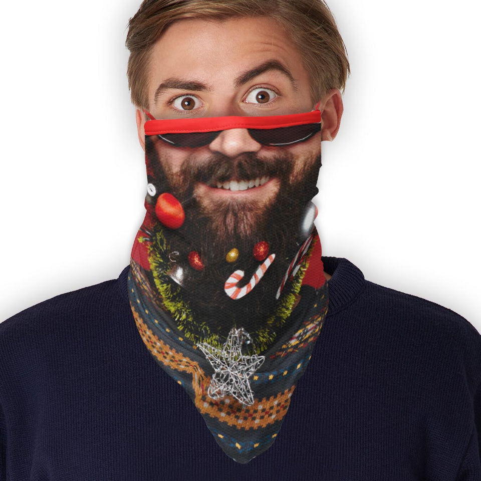 3 x Beard with balls 1 - Bandana - Neck Gaiter - Sleeve - Scarf