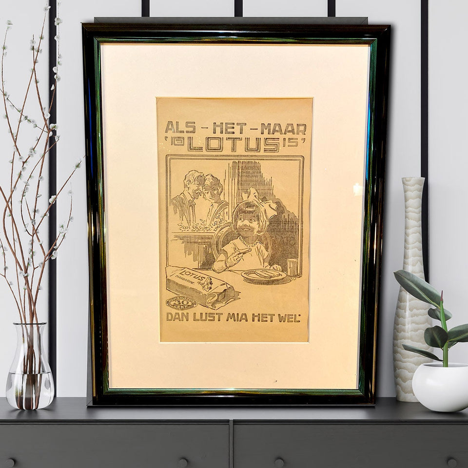 Original "Lotus Chocolate (Mia)" advertisement from 1928 |  Unique color print | Vintage advertising | Retro | Chocolate brand