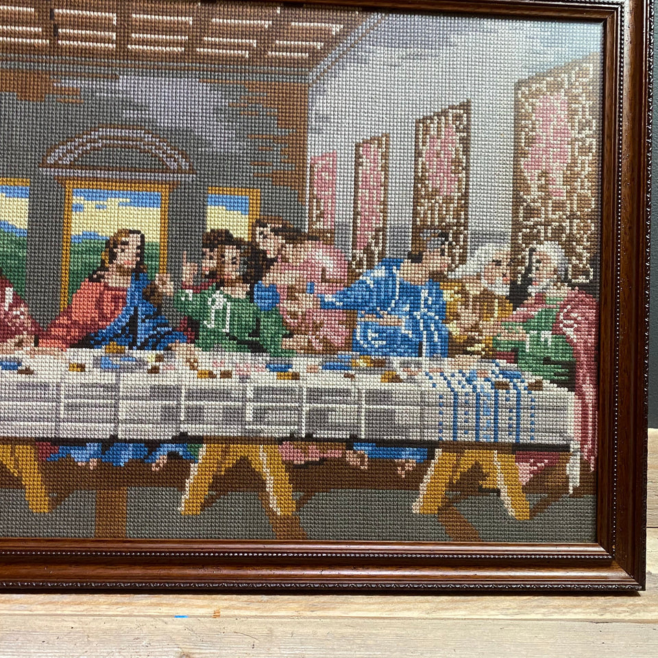 Embroidery - Cottonwork - Leonardo da Vinci - The last supper - Framed