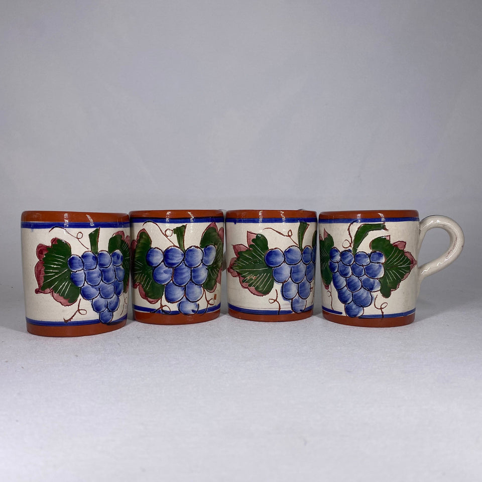 4 vintage wine mugs - coffee mugs from Portugal