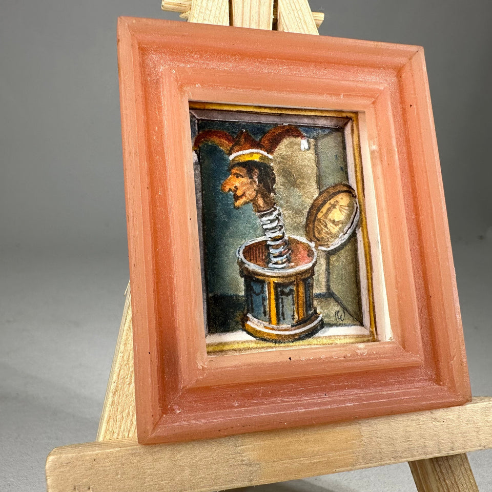 Miniature hand painted painting,  pop up toy, excellent work