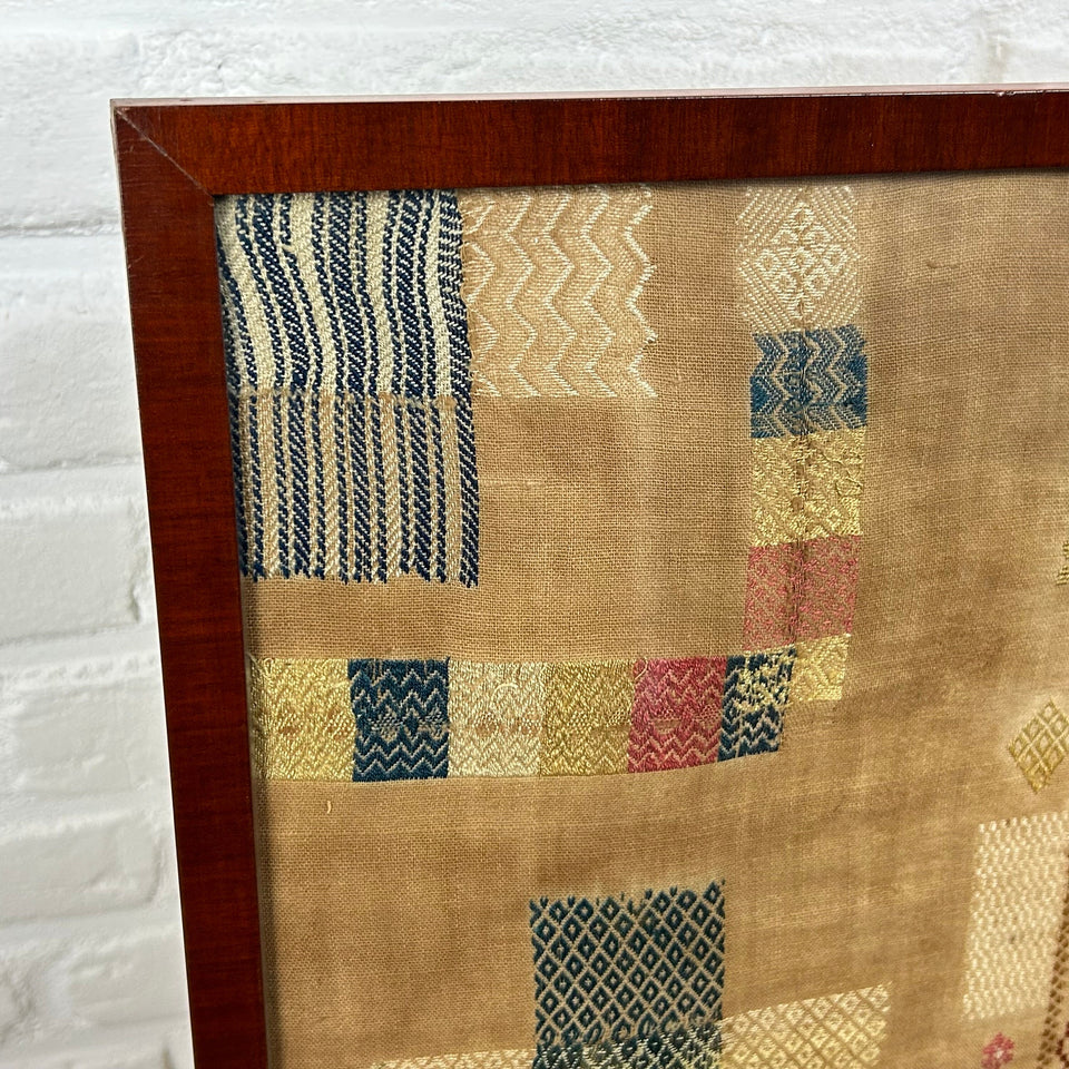 1854 Antique Patchwork Sampler - Embroidery - Tapestry - Cottonwork - Antique Patchwork
