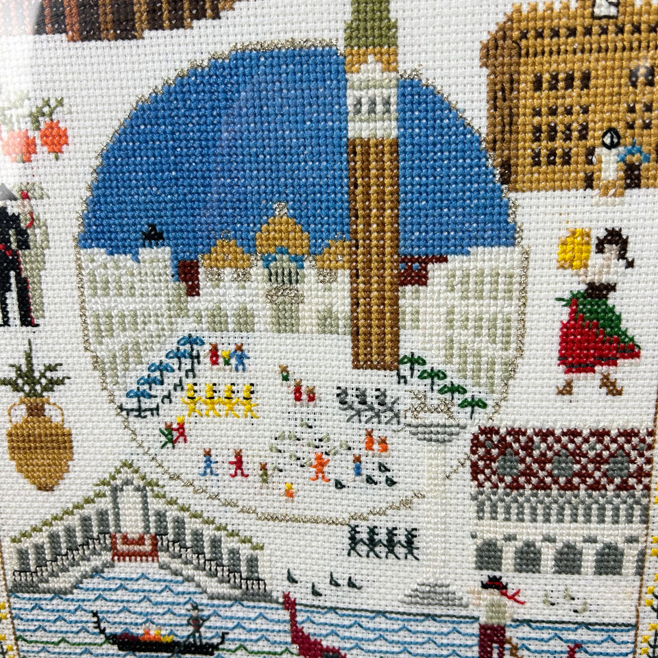 Venice Italy - Embroidery - Cottonwork - Framed