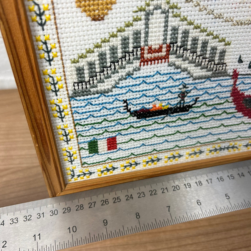 Venice Italy - Embroidery - Cottonwork - Framed