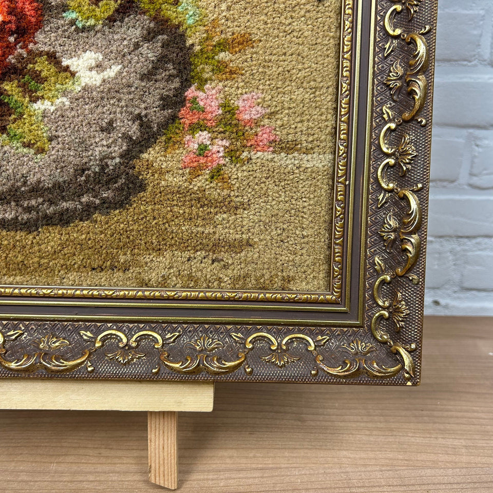 Tufting Still life of flowers - Tuft Embroidery - Cottonwork - Framed