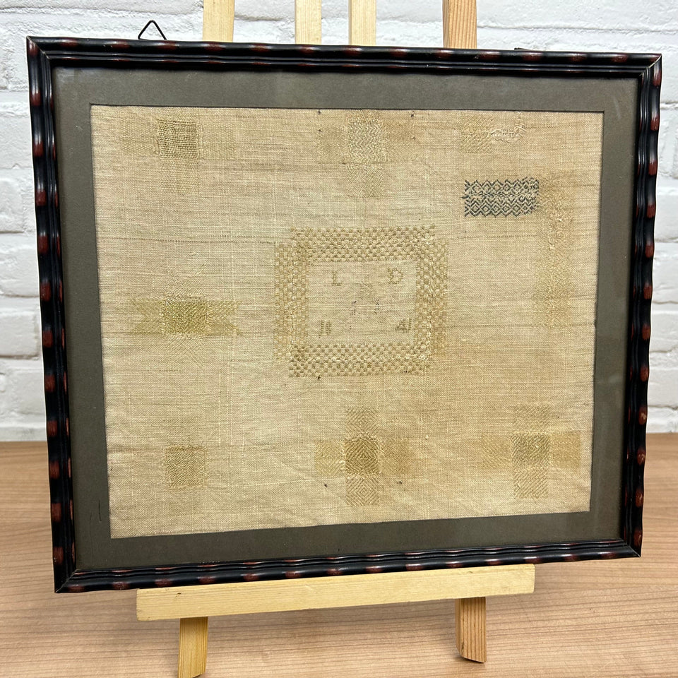 1841 Antique Sampler - Embroidery - Cottonwork - Antique Patchwork