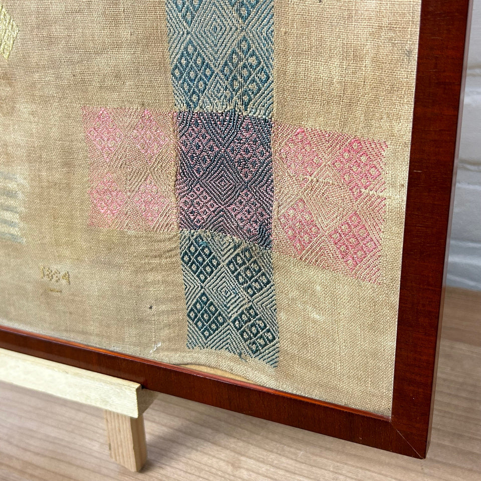 1854 Antique Patchwork Sampler - Embroidery - Tapestry - Cottonwork - Antique Patchwork