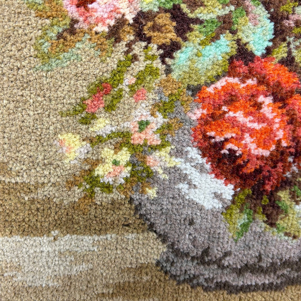 Tufting Still life of flowers - Tuft Embroidery - Cottonwork - Framed