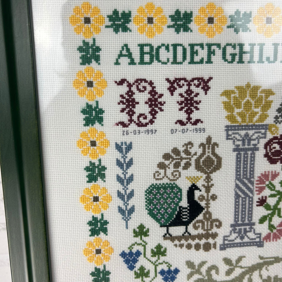 Garden Theme Embroidery - Cottonwork - Framed