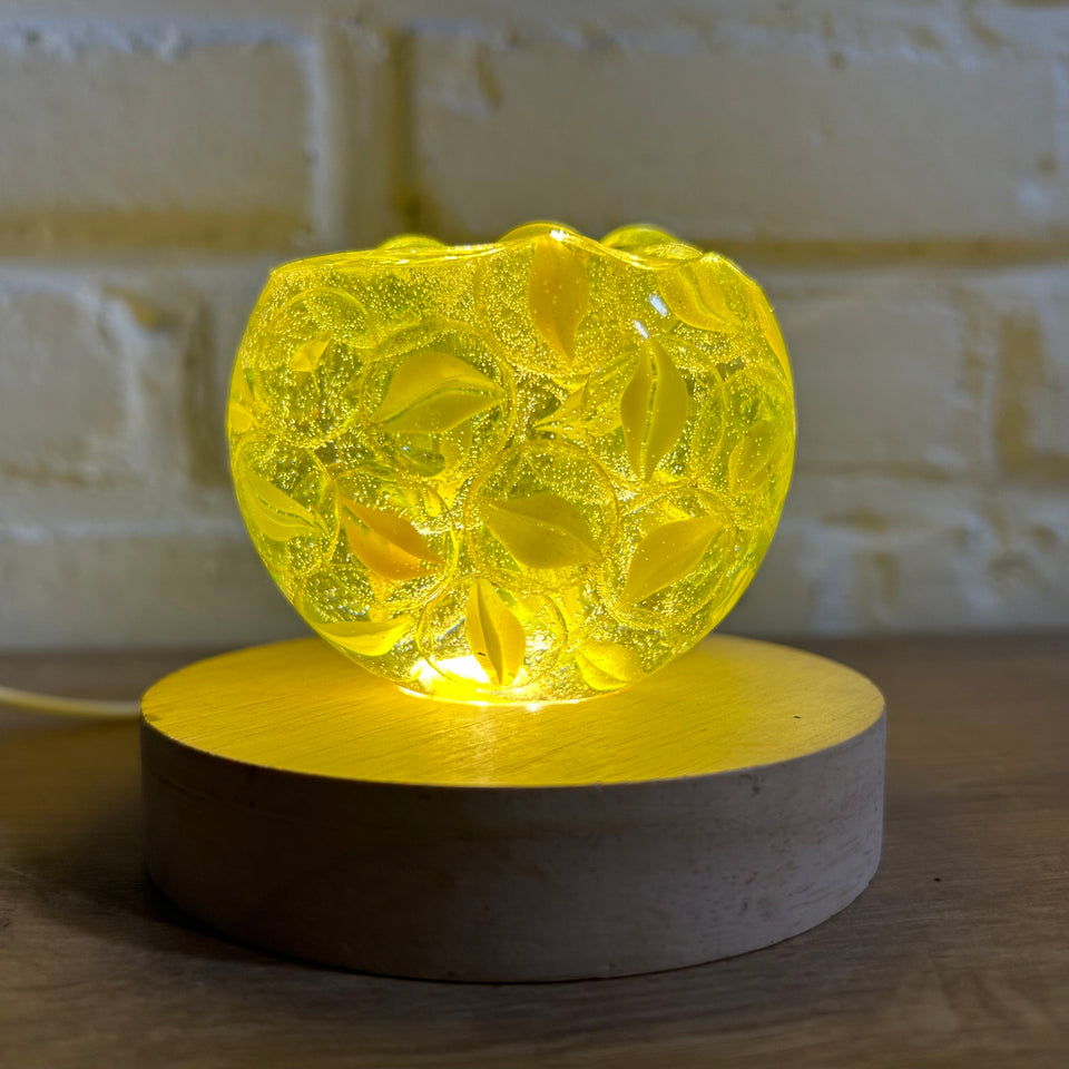 Yellow Cats Eye Marbles Resin lamp