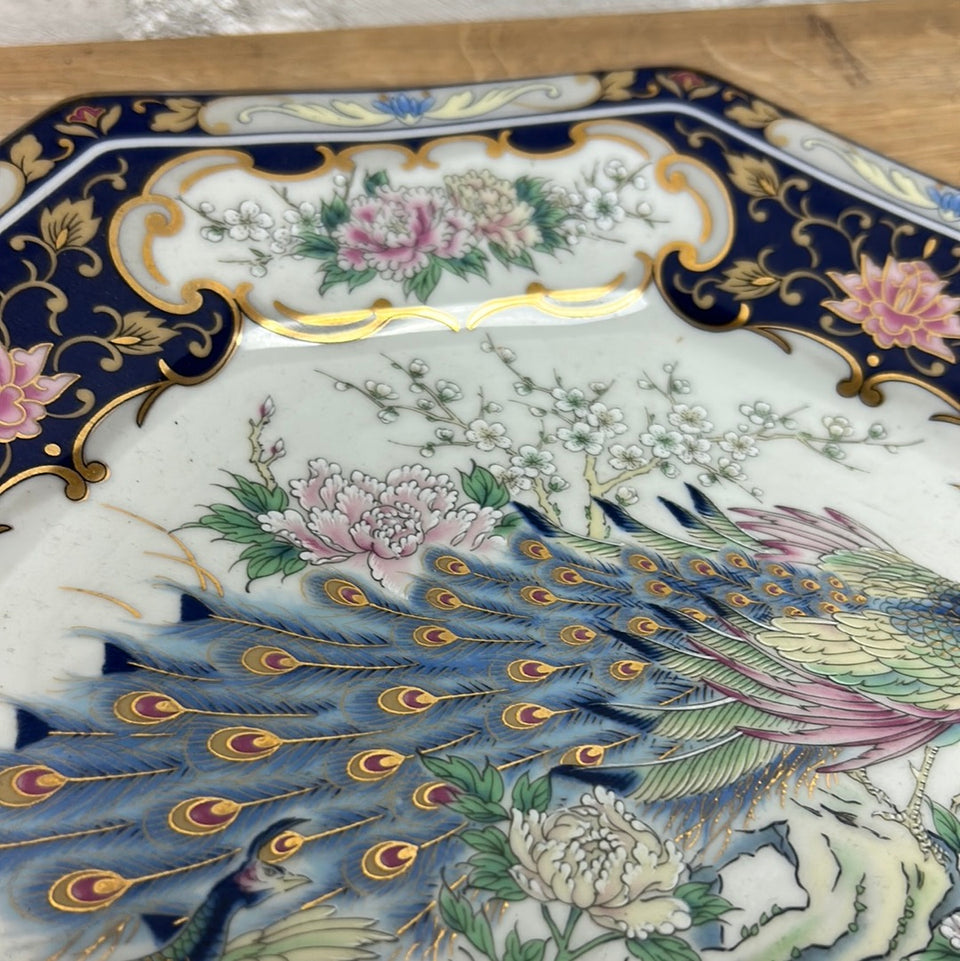 Leonardo -  Octagonal Japanese Peacock Collectible Porcelain