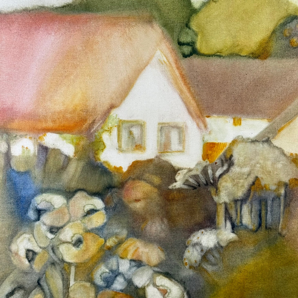 Abstract Farm house - German School painting