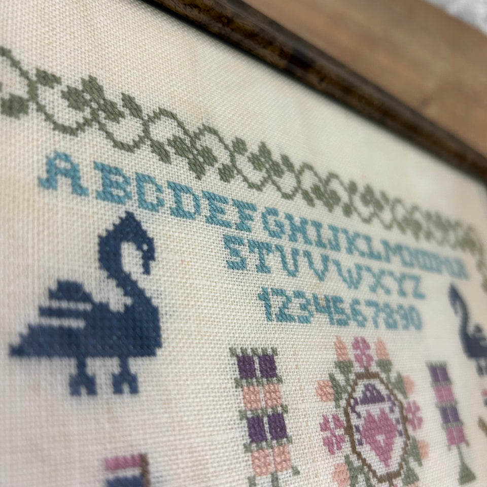 Vintage Dutch Sampler  - Tapestry - Embroidery - Cottonwork
