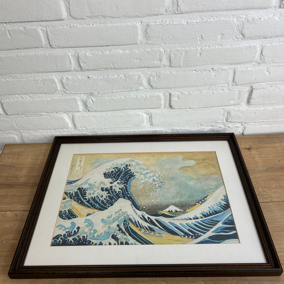 The Great wave Watercolor original reproduction of Katsushika Hokusai (1760-1849)