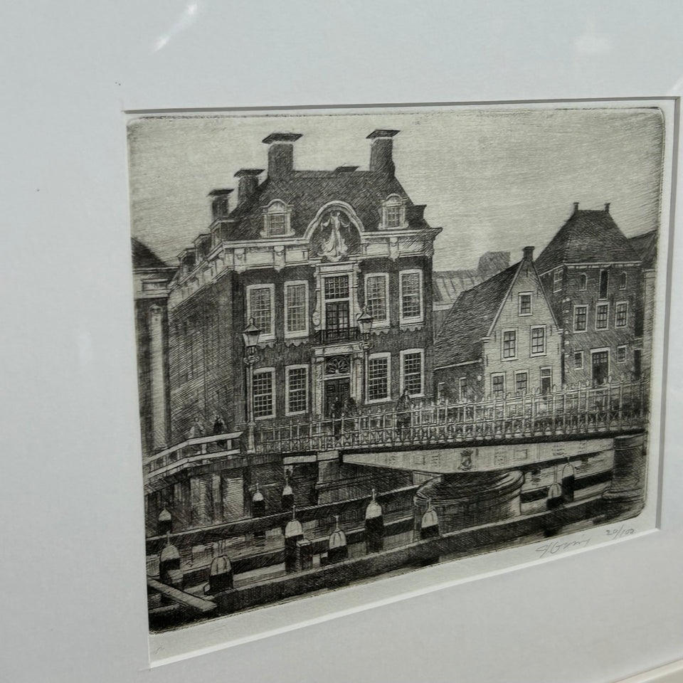 Harlingen - Raadhuisbrug Etching