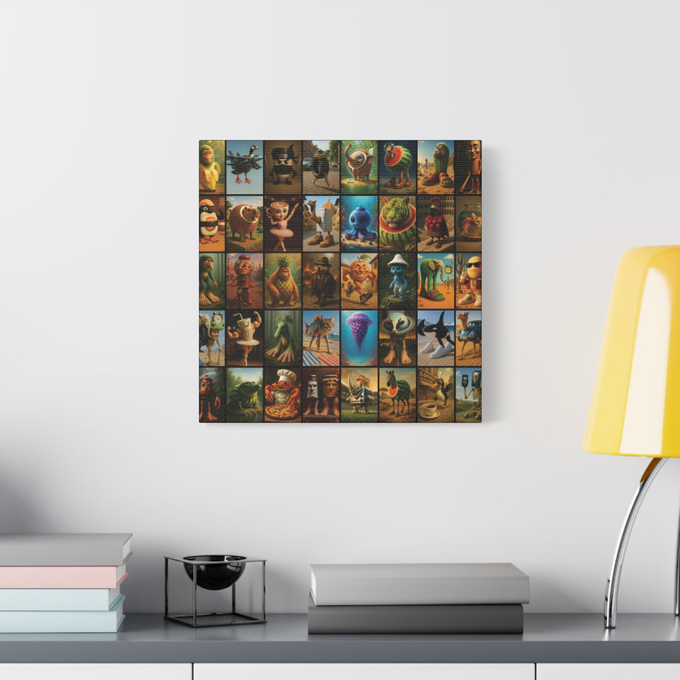 Brain Rot Characters Canvas Collage – Premium Square Canvas