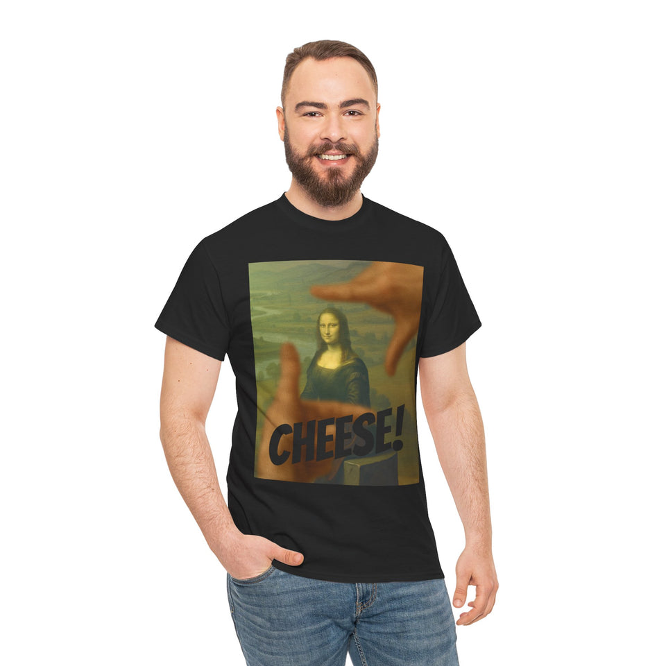 The Mona Lisa Smile "CHEESE!" by da Vinci - T-Shirt  - Pep-Art Clothing - | Art T-Shirt |