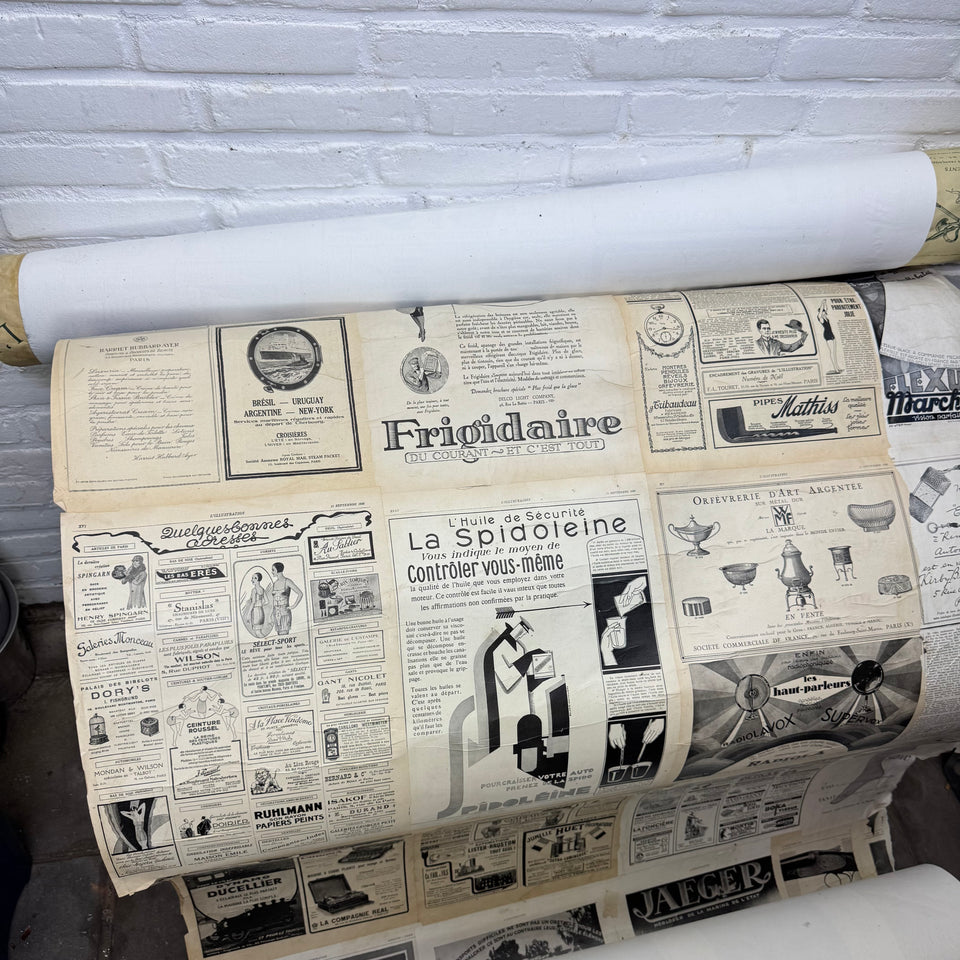 Handmade Wallpaper - Original Vintage Advertising posters glued on glasfiber paper rolls
