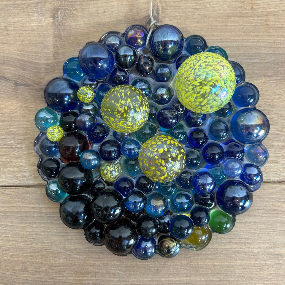 Colored glass marbles - Window Hanging - Starry Night of Marbles by Van Gogh