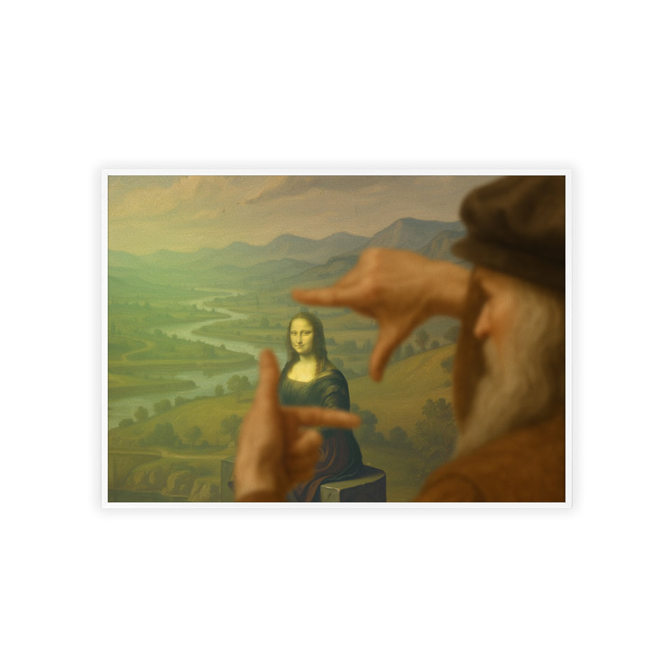 "Mona Lisa - Framed by da Vinci"— Classic Art Print with Wooden Frame