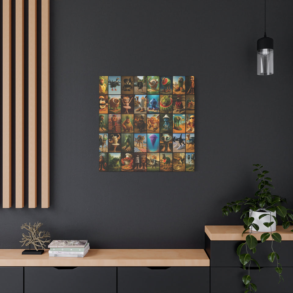 Brain Rot Characters Canvas Collage – Premium Square Canvas