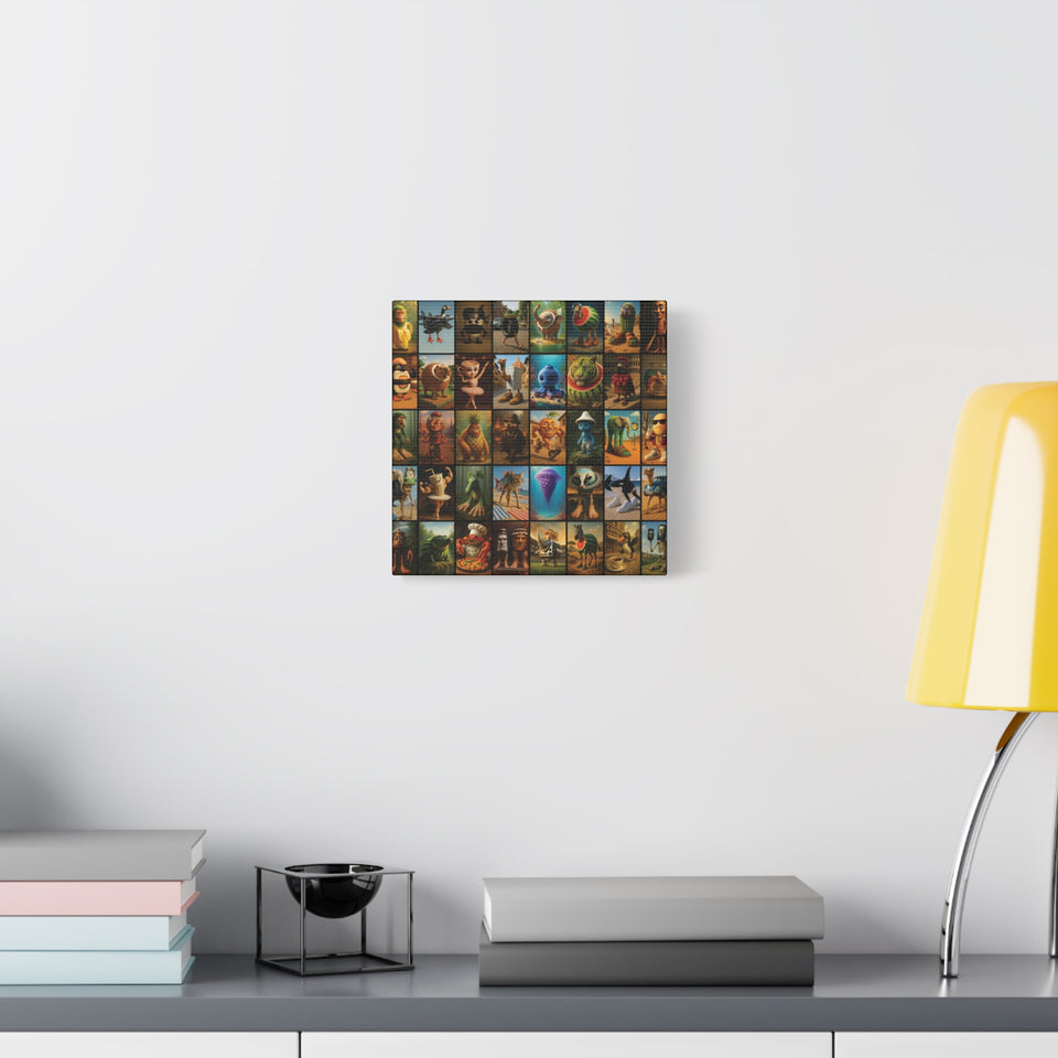 Brain Rot Characters Canvas Collage – Premium Square Canvas