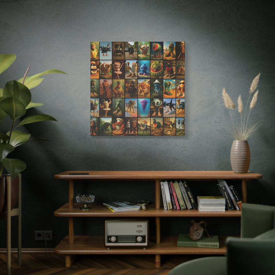 Brain Rot Characters Canvas Collage – Premium Square Canvas