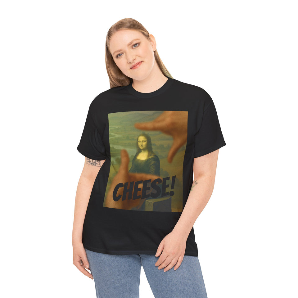 The Mona Lisa Smile "CHEESE!" by da Vinci - T-Shirt  - Pep-Art Clothing - | Art T-Shirt |