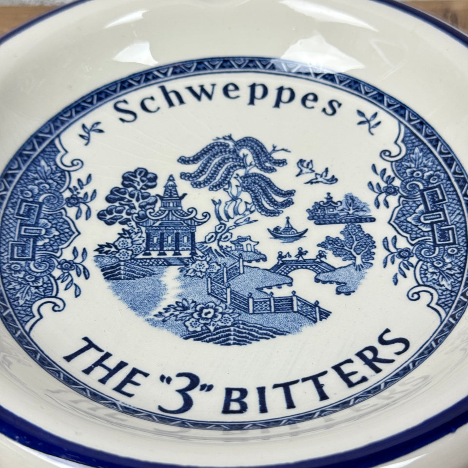 Rare Vintage ceramic Schweppes - The 3 Bitters - Ashtray