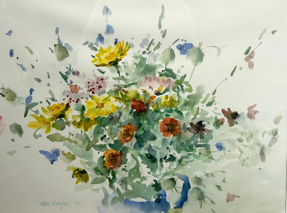 Watercolor painting by Olav Cleofas van Overbeek (1946)