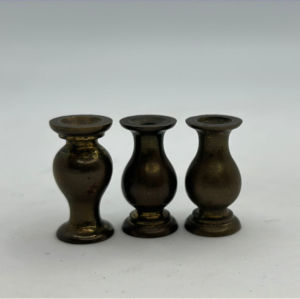 Miniature messing candle holder set