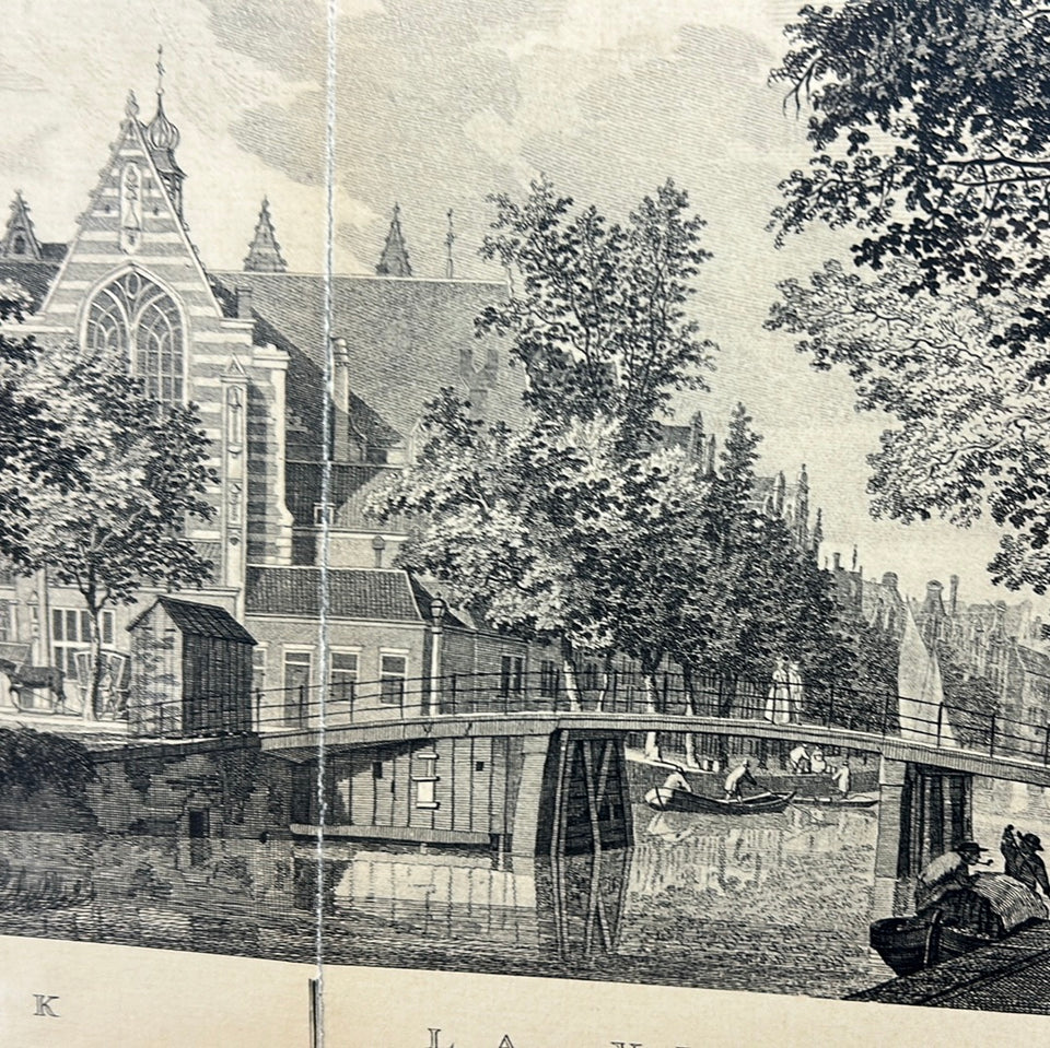 Antique print Amsterdam "De oudekerk" “La Vielle Eglise”