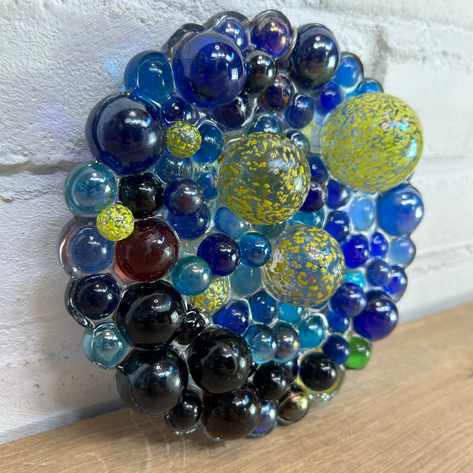 Colored glass marbles - Window Hanging - Starry Night of Marbles by Van Gogh