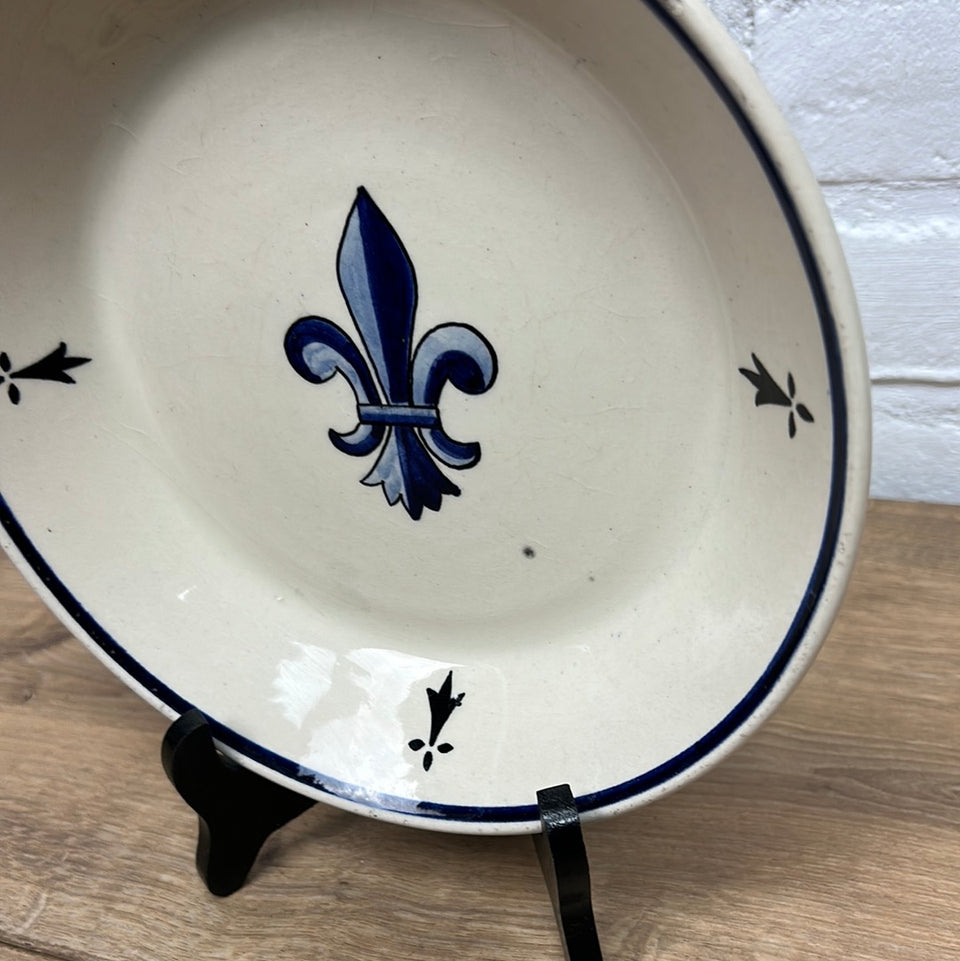 Blue white Ceramic bowl plate - France - Locronan
