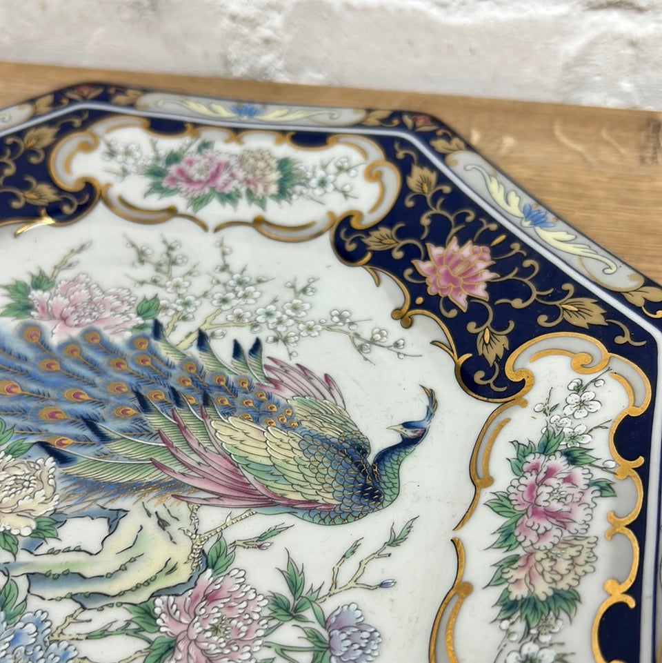 Leonardo -  Octagonal Japanese Peacock Collectible Porcelain