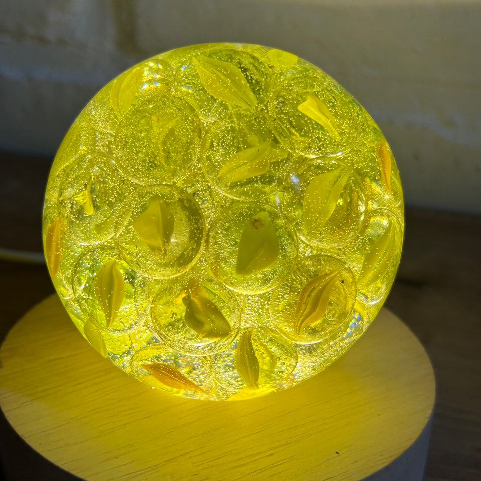 Yellow Cats Eye Marbles Resin lamp