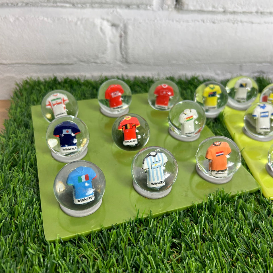 Complete set of 32 World Cup Football Glass Marbles