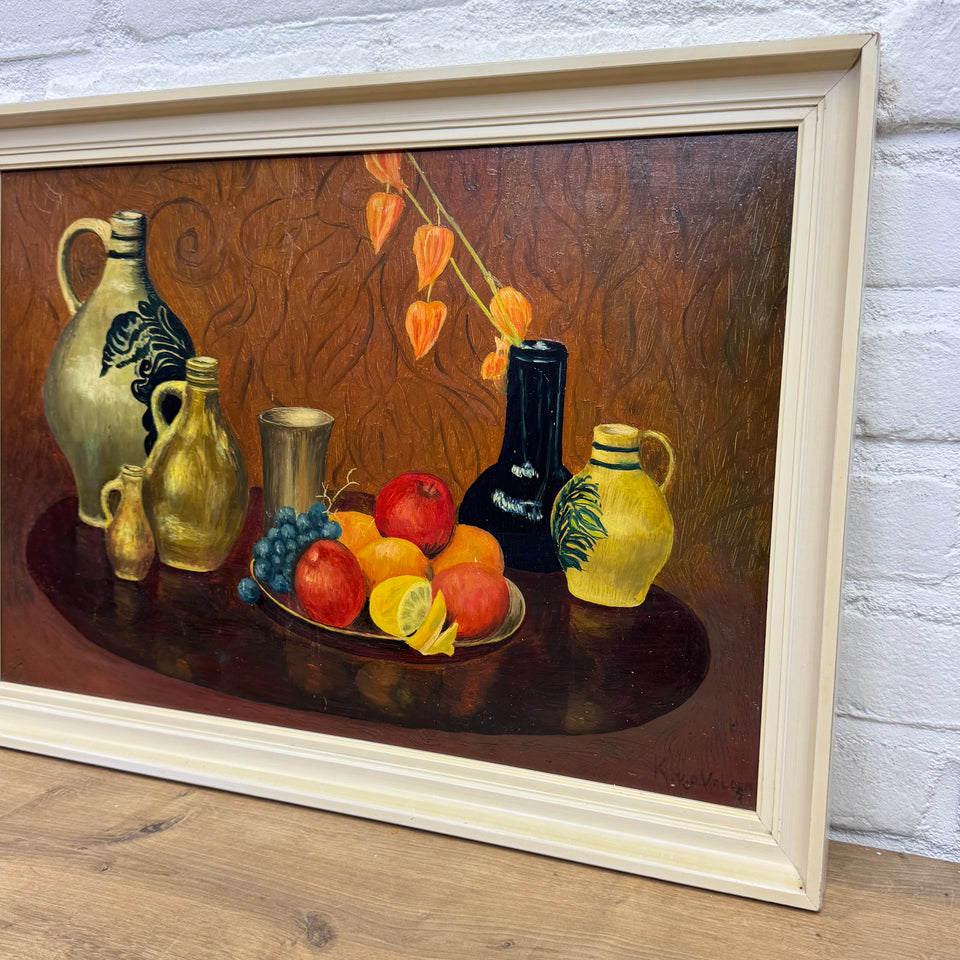 Still life painting Jars and Fruits - Oil painting