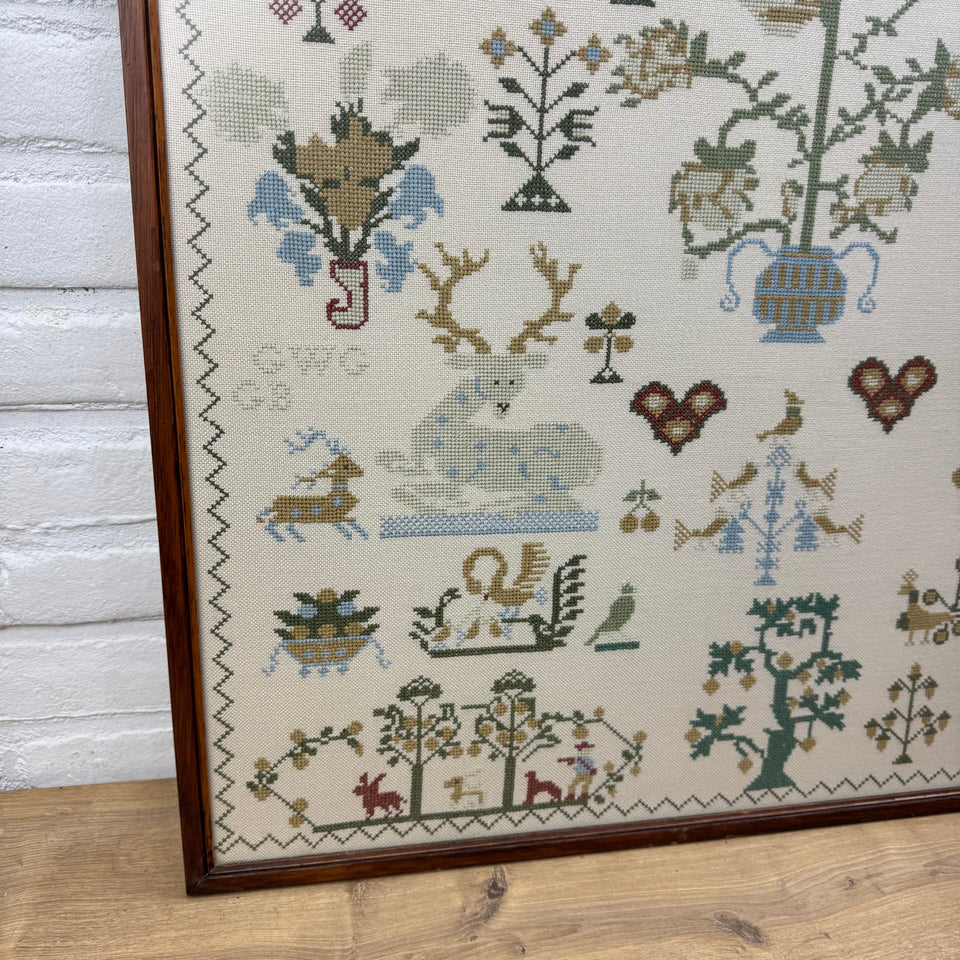 Very large 1790 Dutch Sampler pattern - Tapestry - Embroidery - Cottonwork