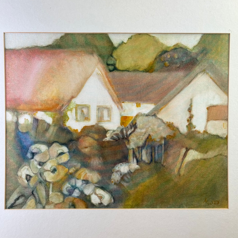 Abstract Farm house - German School painting