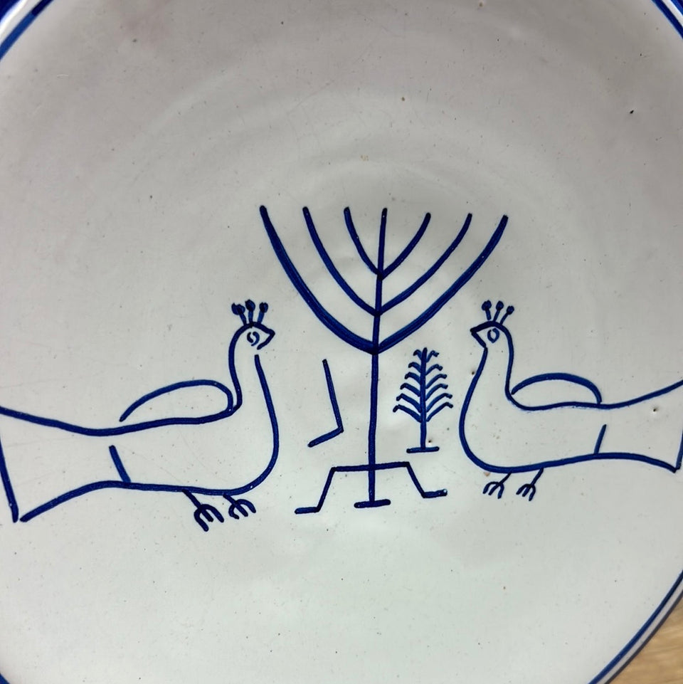 Vintage Blue - White - Israel Peace memorial plate