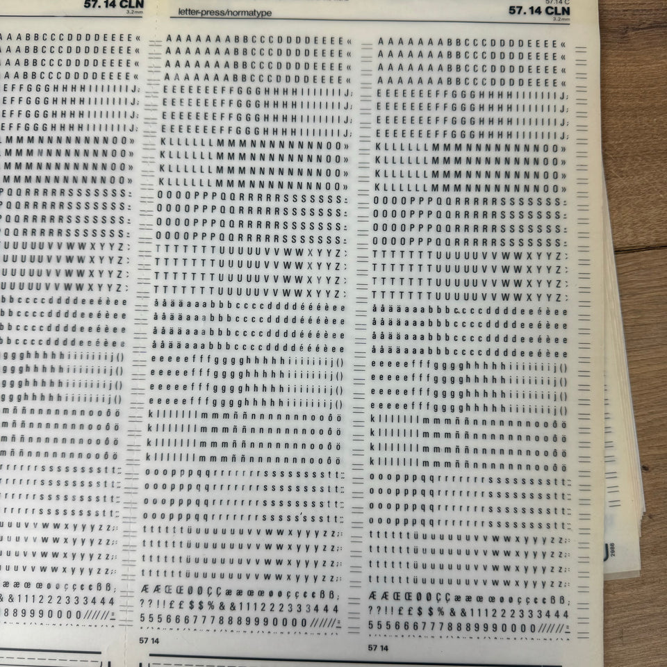 Mecanorma Univers 57 - 57.14 CLN transfer Sheet