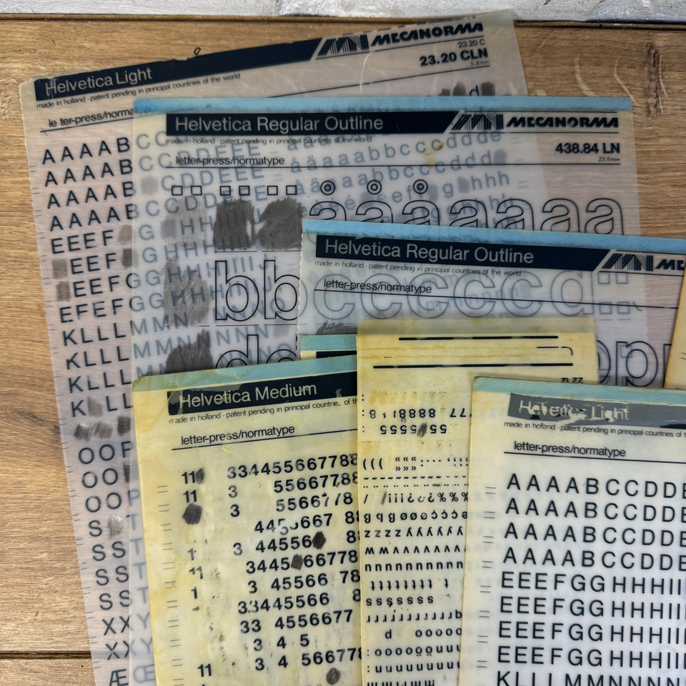 Mecanorma Helvetica mixed used transfer sheets
