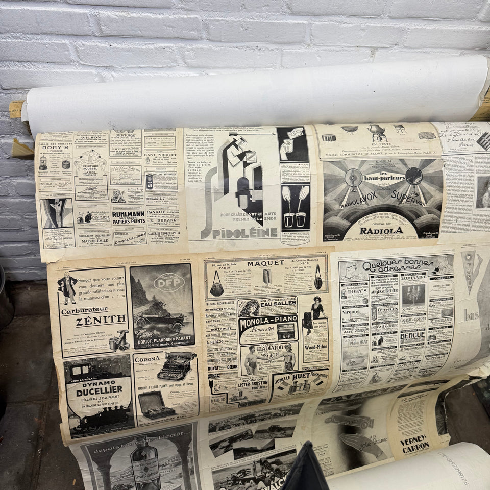 Handmade Wallpaper - Original Vintage Advertising posters glued on glasfiber paper rolls