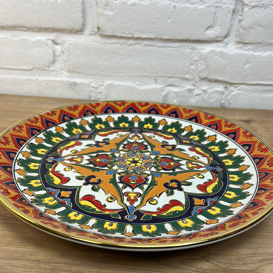 Colorful hand painted ceramic plate (Greece)