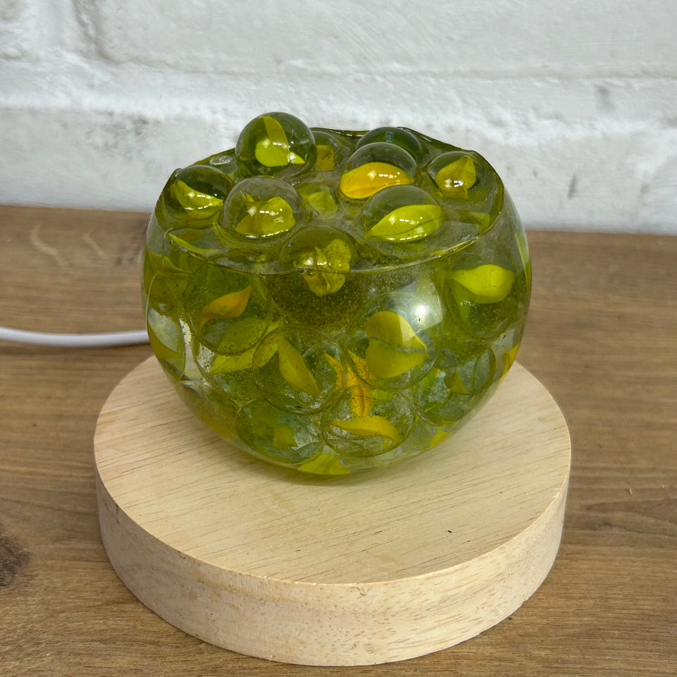 Yellow Cats Eye Marbles Resin lamp