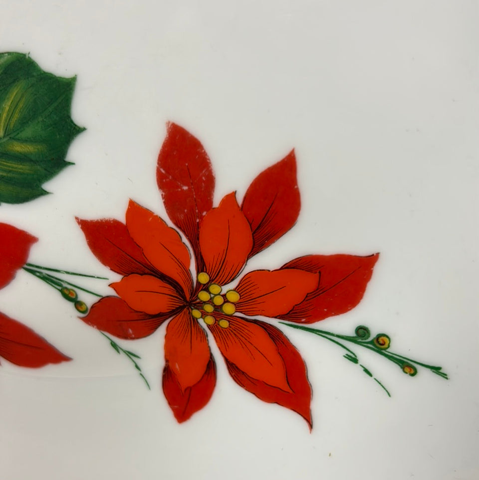 Large Winterling Poinsettia Christmas Holiday Plate Bavaria Germany Porcelain China Serving Plates