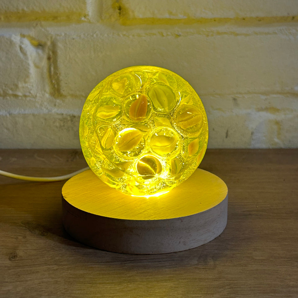 Yellow Cats Eye Marbles Resin lamp