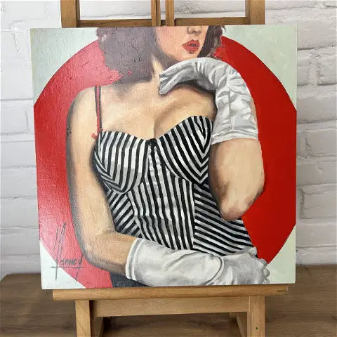 Pin Up Girl “1950” oil painting by Didier Lannoy